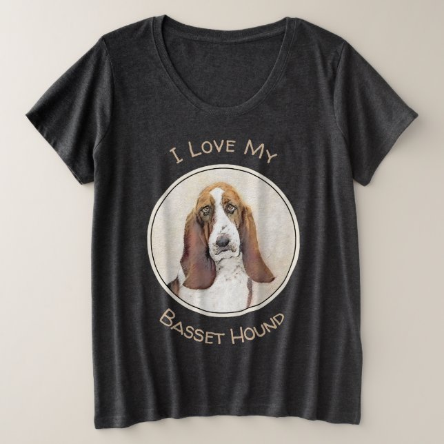 Basset Hound Peinture - Cute Original Chien Art (Design devant)