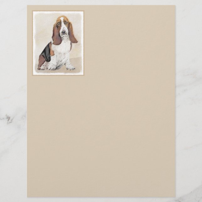 Basset Hound Peinture - Cute Original Chien Art (Devant)