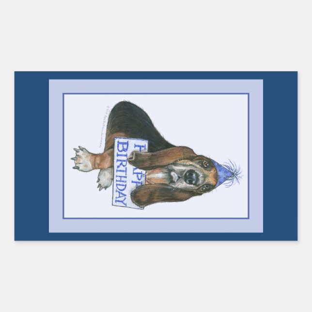 Basset Hound Stickers Anniversaire (Devant)