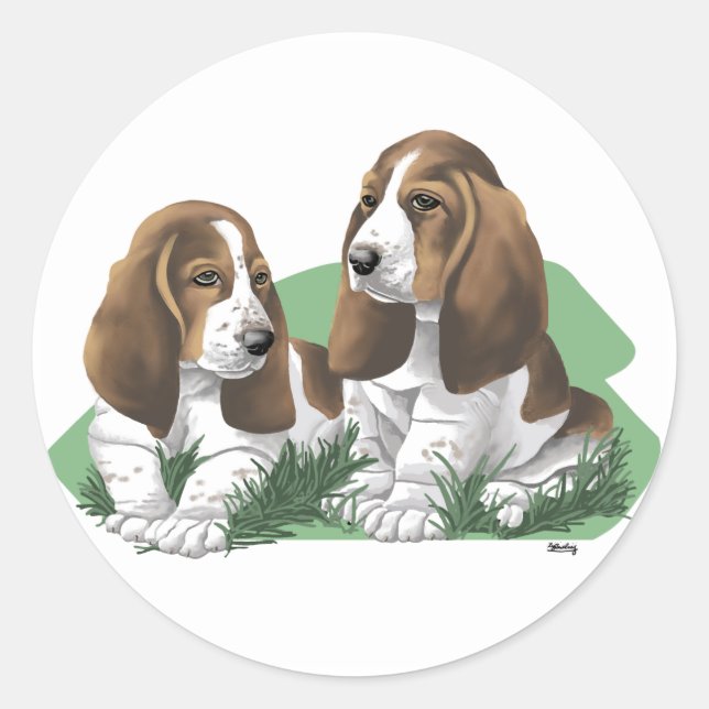 Basset Hound Stickers Chiot (Devant)