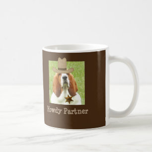 Basset Hound sur la tasse avec l'insigne et le