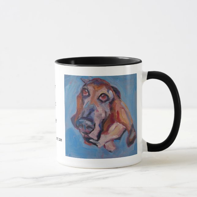 Basset Hound WOOF ! Tasse • Portraits d'animal (Droite)