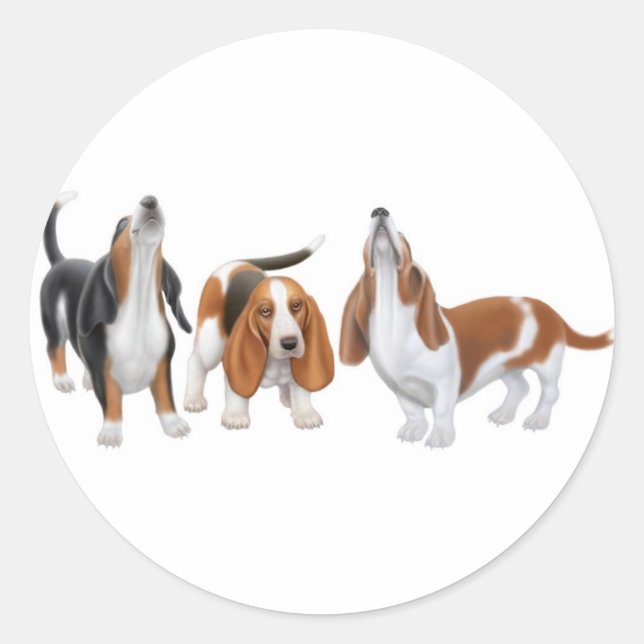 Basset Hounds Sticker (Devant)