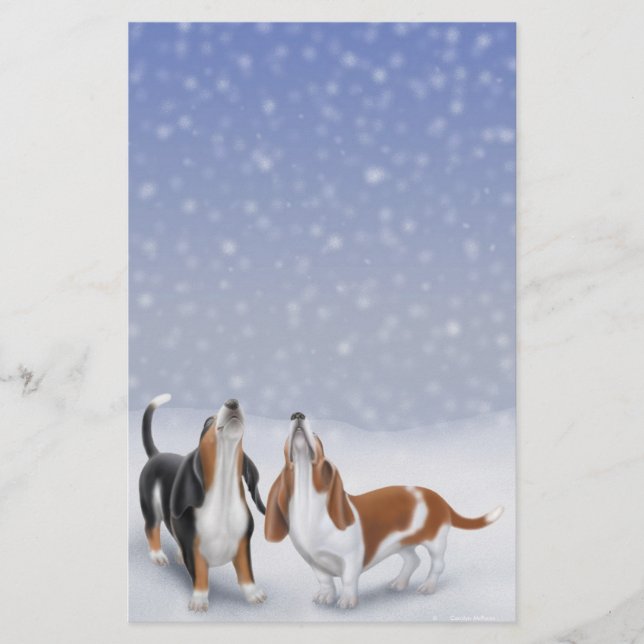 Bassets de neige de chant papeterie (Devant)