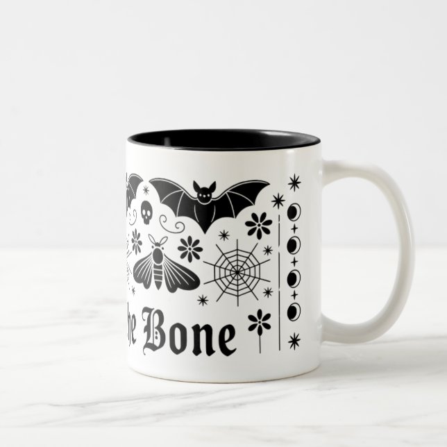 Bat à la Mug d'os | Coupe gothique de café Hallowe (Droit)