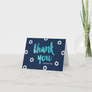 Bat bleu aquarelle et bar Mitzvah Merci