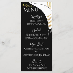 Bat BM ou Bar Mitzvah Menu d'alimentation Black/Go