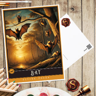 Bat   Carte postale Famille Vintage Animal