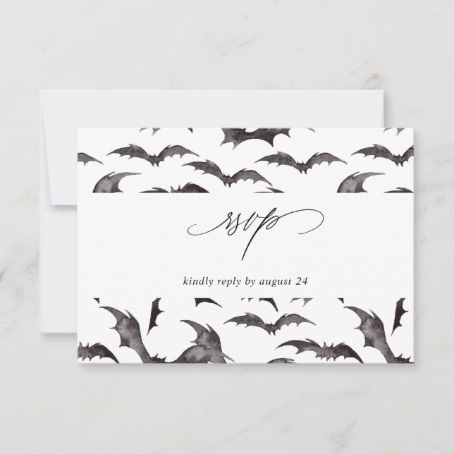 Bat Halloween Party w Repas RSVP Blanc (Devant)