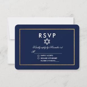 Bat mitzvah Blue et Gold RSVP