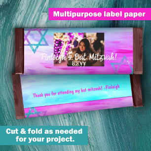 Bat mitzvah Budget Rose Aqua Candy Bar Wrapper