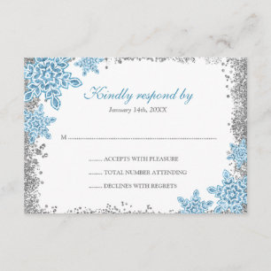 Bat mitzvah Glam Winter Wonderland Blue RSVP