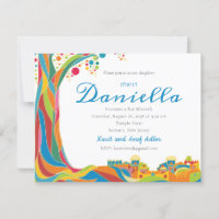 Bat mitzvah Invitation Colorful Jérusalem Arbre de