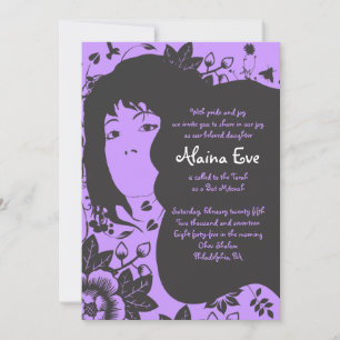 Bat mitzvah Invitation d'invitation FLOWER Bar