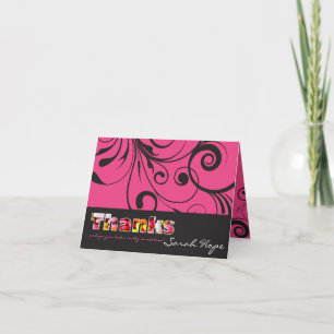 Bat mitzvah PINK CANDY carte de remerciements plié