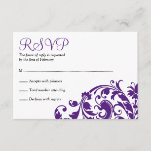 Bat mitzvah pourpre élégant RSVP de Flourish