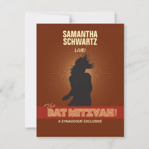 Bat mitzvah Rock Star RSVP carte de réponse en Bro
