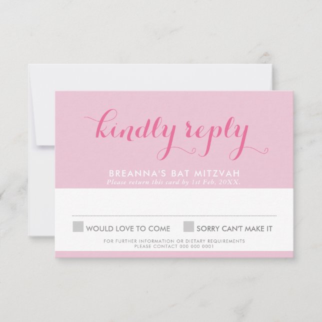 BAT MITZVAH RSVP jolie étoile élégante de david ro (Devant)