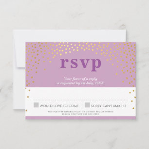 BAT MITZVAH RSVP rustique mignon confetti or viole