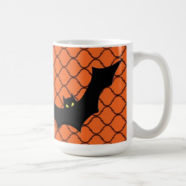 Bat Mug d'Halloween orange et noir (Droite)