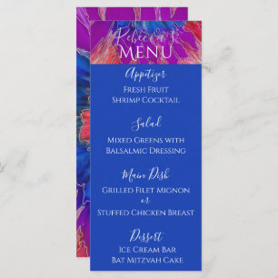 Bat ou Bar Mitzvah Elegant Tie Dye Menu Alimentair
