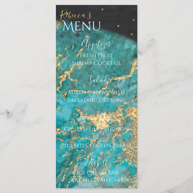 Bat ou Bar Mitzvah Out of this World Menu (Devant)