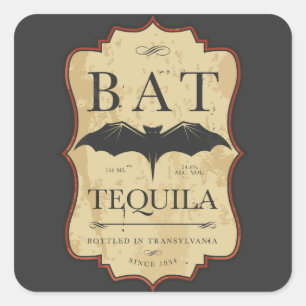 Bat Tequila Vintage Étiquette Halloween