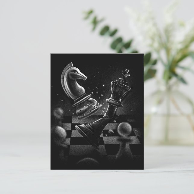 Bataille aux échecs dramatique - Chevalier contre  (Debout devant)