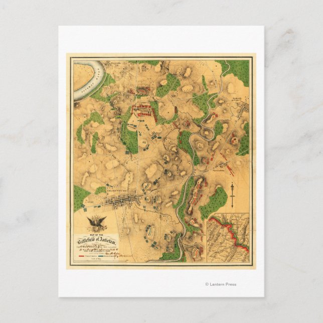 Bataille d'Antietam - Carte panoramique de la guer (Devant)