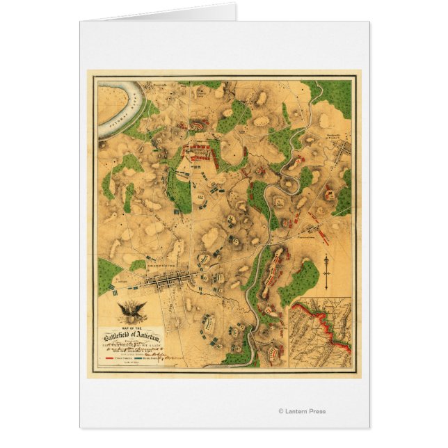 Bataille d'Antietam - Guerre civile Carte panorami (Devant)