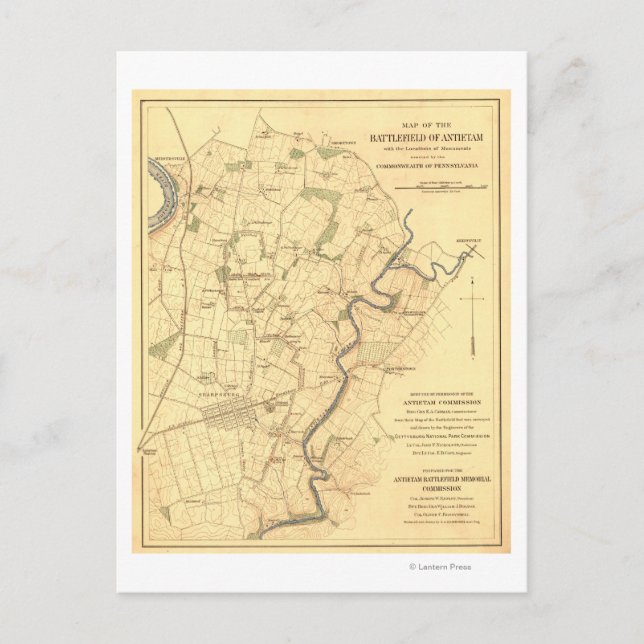 Bataille d'Antietam - Guerre civile Carte panorami (Devant)