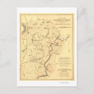 Bataille d'Antietam - Guerre civile Carte panorami