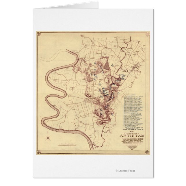 Bataille d'Antietam - Guerre civile Carte panorami (Devant)