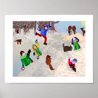 Bataille de boules de neige affiche de LeeMarie's
