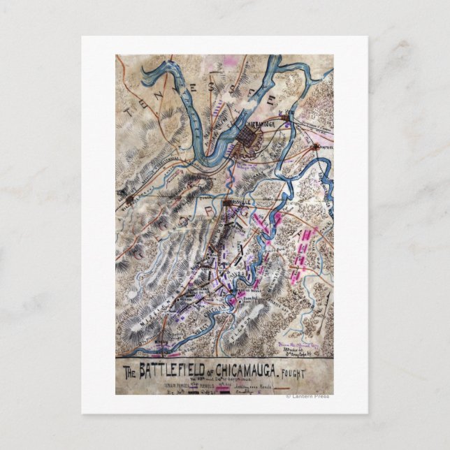 Bataille de Chickamauga - Carte panoramique de la  (Devant)