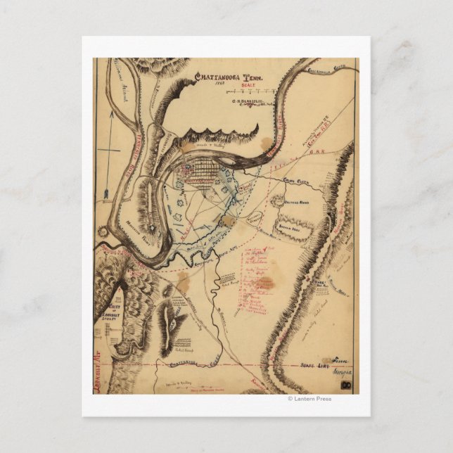 Bataille de Chickamauga - Guerre civile Carte pano (Devant)