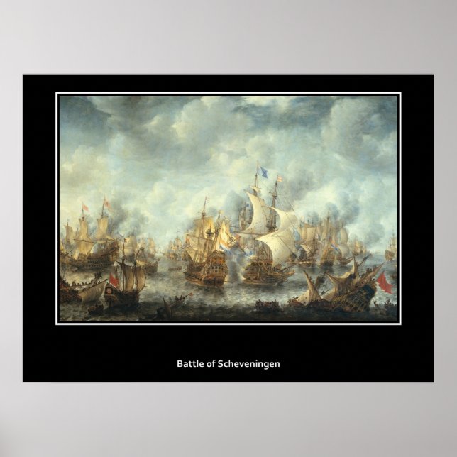 Bataille de Scheveningen 1653 Affiche Vintage (Devant)