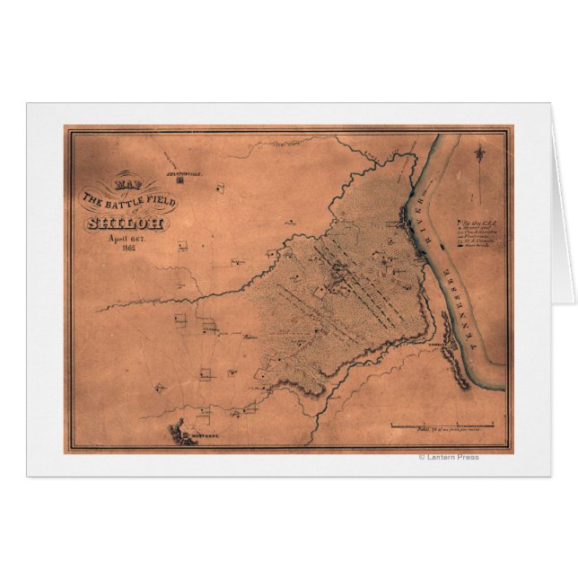 Bataille de Shiloh - Guerre civile Carte panoramiq (Devant horizontal)