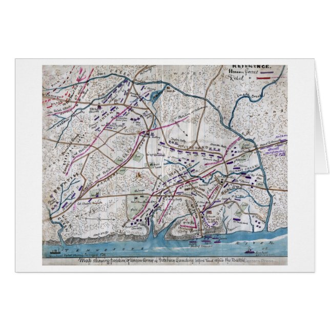 Bataille de Shiloh - Guerre civile Carte panoramiq (Devant horizontal)