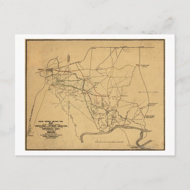 Bataille de Shiloh - Guerre civile Carte panoramiq (Devant)