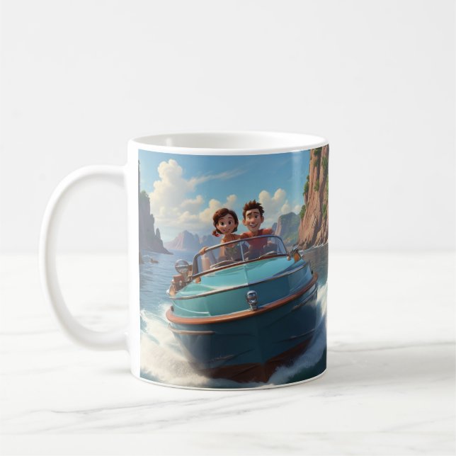 Bateau à moteur Café Mug (Gauche)