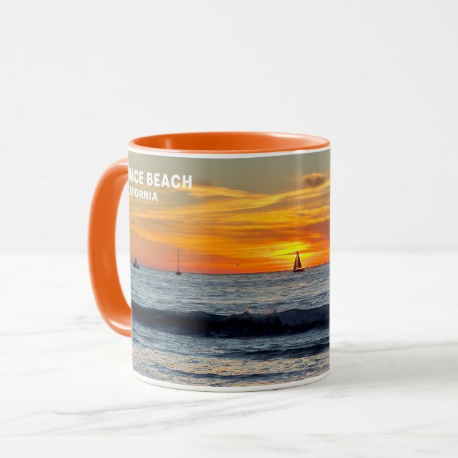 Bateau à Sunset - Venice Beach, CA Mug (Devant gauche)