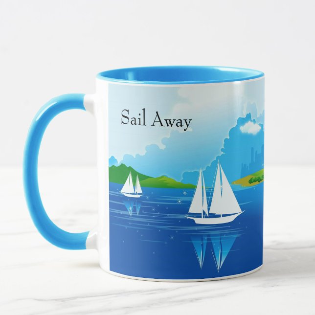 Bateau à voile Blue Coffee Mug Tea Cup (Créateur téléchargé)