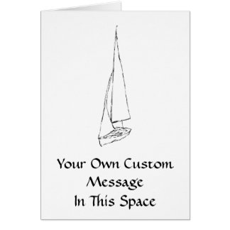 Bateau à voile. Croquis en noir et blanc.
