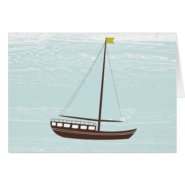 Bateau à voile nautique Toute occasion Note Carte (Devant horizontal)