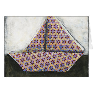 Bateau à voile Origami sur papier design Star