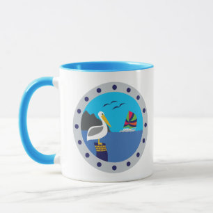 Bateau à voile Pelican Blue Mug