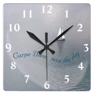 Bateau à voile sur la mer Horloge murale en acryli