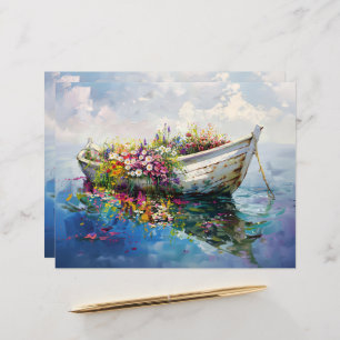 Bateau avec papier Fleur sauvage coloré