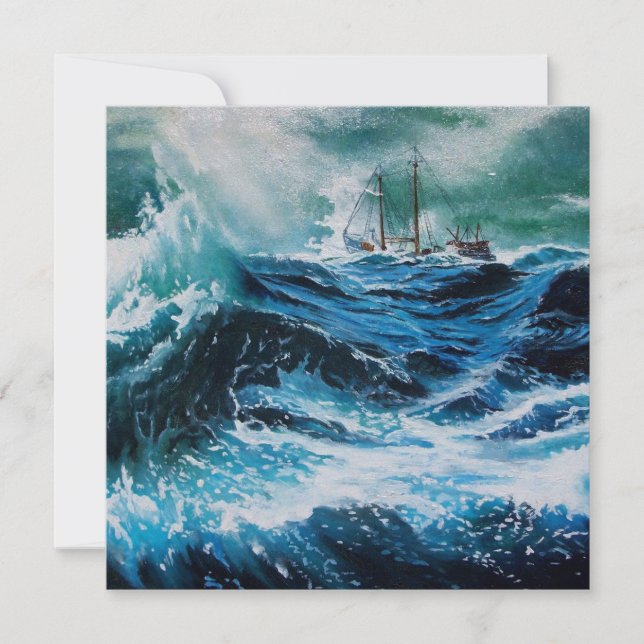 Bateau dans la mer dans la tempête (Devant)